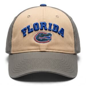 University of Florida UF Gators Beige Gray Embroidered Strapback Hat Cap College